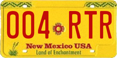 NM license plate 004RTR