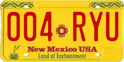 NM license plate 004RYU
