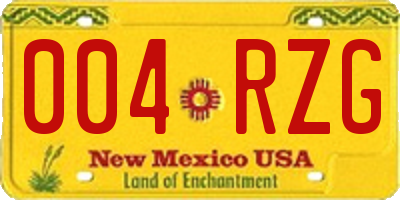 NM license plate 004RZG