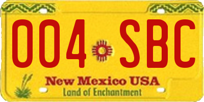 NM license plate 004SBC