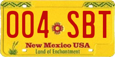 NM license plate 004SBT