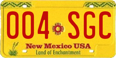 NM license plate 004SGC