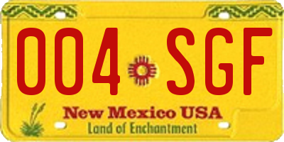 NM license plate 004SGF