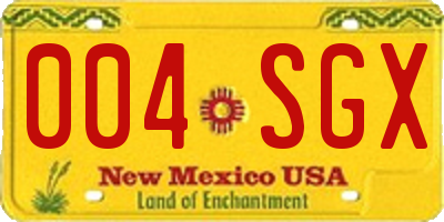 NM license plate 004SGX