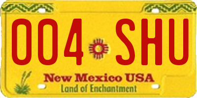 NM license plate 004SHU
