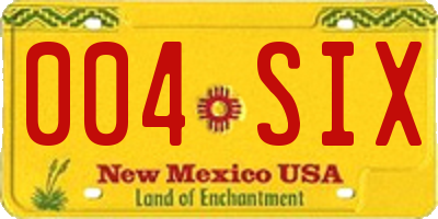 NM license plate 004SIX