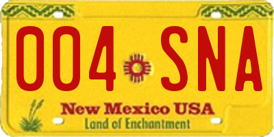 NM license plate 004SNA