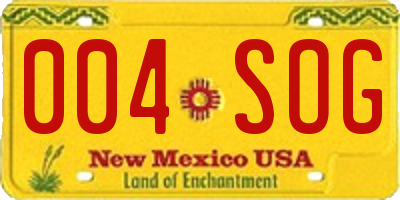 NM license plate 004SOG