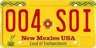 NM license plate 004SOI