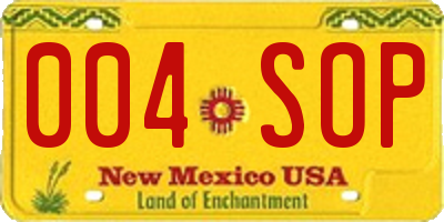 NM license plate 004SOP