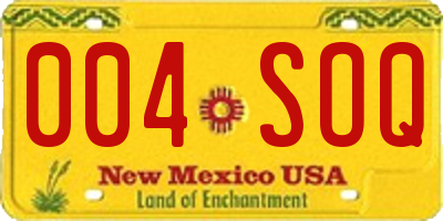 NM license plate 004SOQ