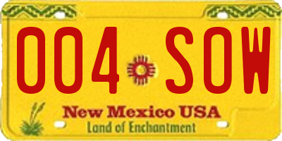 NM license plate 004SOW