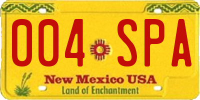 NM license plate 004SPA