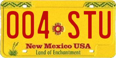 NM license plate 004STU