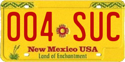 NM license plate 004SUC
