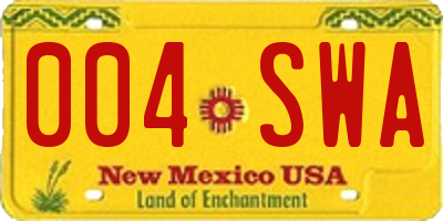 NM license plate 004SWA