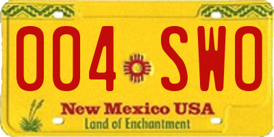 NM license plate 004SWO