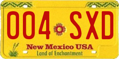 NM license plate 004SXD