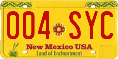 NM license plate 004SYC