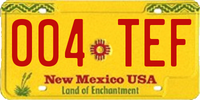 NM license plate 004TEF