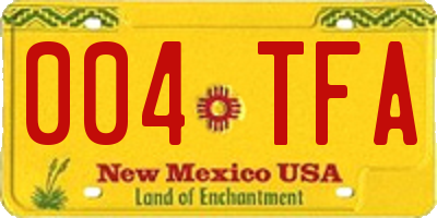NM license plate 004TFA