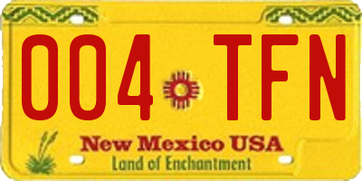 NM license plate 004TFN