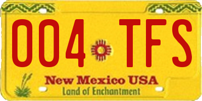 NM license plate 004TFS