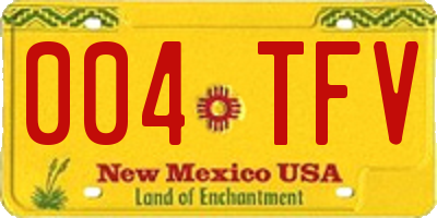 NM license plate 004TFV