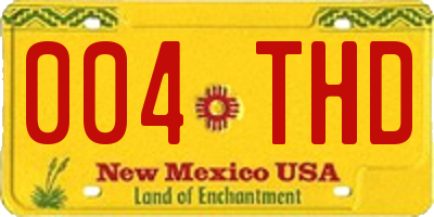 NM license plate 004THD