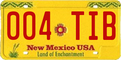 NM license plate 004TIB