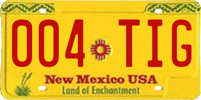 NM license plate 004TIG