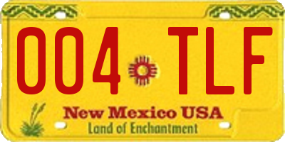 NM license plate 004TLF