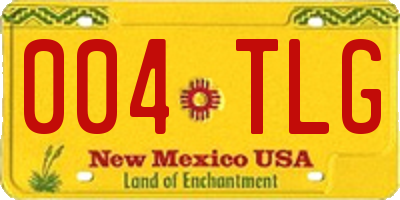 NM license plate 004TLG