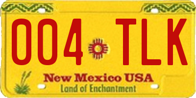 NM license plate 004TLK