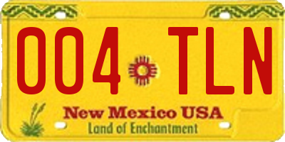 NM license plate 004TLN