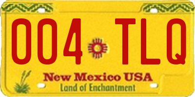 NM license plate 004TLQ