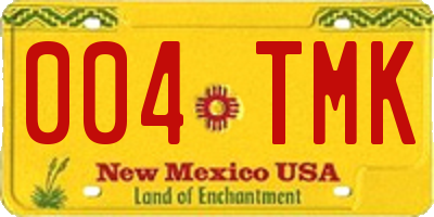NM license plate 004TMK