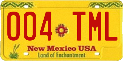 NM license plate 004TML