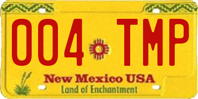 NM license plate 004TMP