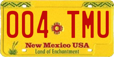 NM license plate 004TMU