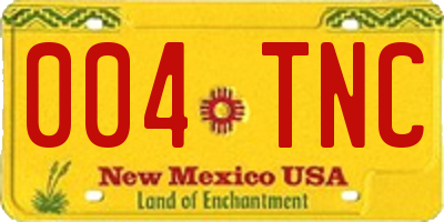 NM license plate 004TNC