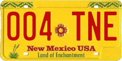 NM license plate 004TNE