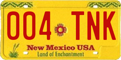 NM license plate 004TNK