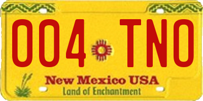 NM license plate 004TNO