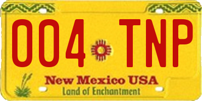 NM license plate 004TNP