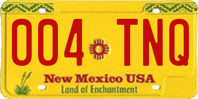 NM license plate 004TNQ