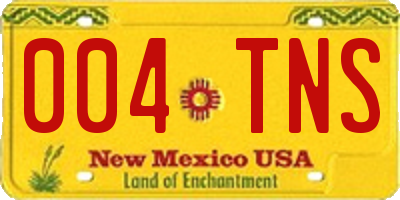 NM license plate 004TNS