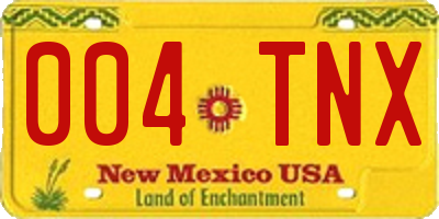 NM license plate 004TNX