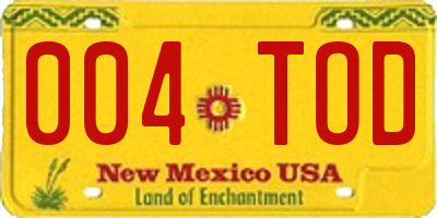 NM license plate 004TOD