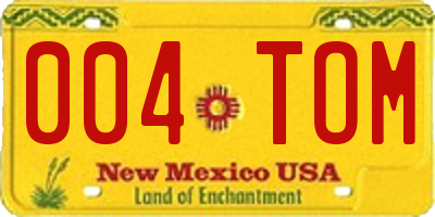 NM license plate 004TOM
